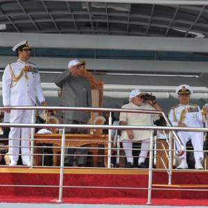 President, PM Modi review naval fleet