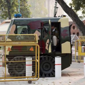 4.5-tonne heavy, bullet proof vehicle deployed at Parliament