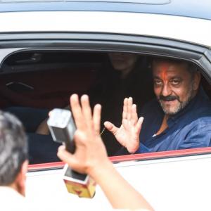 Sanjay Dutt walks out a free man after release from prison