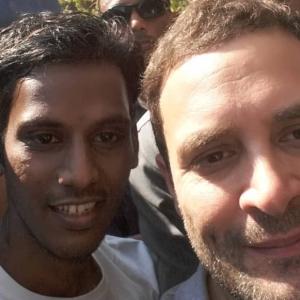 Sunil Salunke's selfie moment with Rahul Gandhi