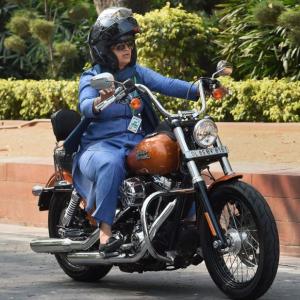 Guess which female MP rode into Parliament on a Harley