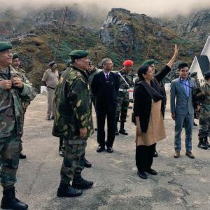 Defence minister teaches PLA soldiers 'Namaste' at Nathu La