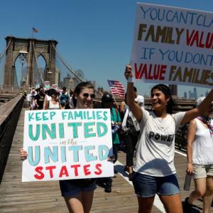 'There are no illegal human beings': US protests against Trump's immigration policies