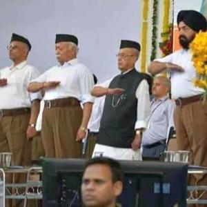 Morphed photo of Pranab in RSS-style salute goes viral, daughter says told you so