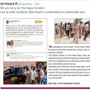 UP police apologise after photo shows victim being 'dragged' in cops' presence