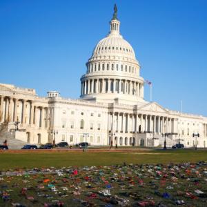Why 7,000 shoes are lined up on the US Capitol lawn