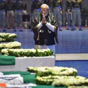 PHOTOS: Modi, Rahul pay tribute to slain CRPF men
