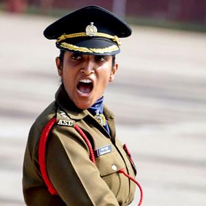 The 1st woman to lead an all-male marching contingent on R-Day
