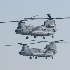 Apaches, Chinooks soar for Air Force day rehearsals