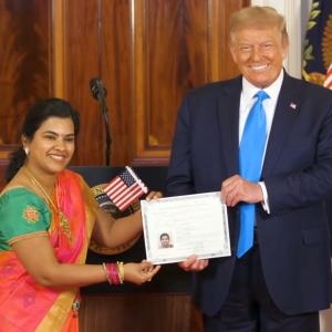 Indian becomes US citizen in ceremony hosted by Trump