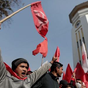 Protests in Nepal against China. File pic
