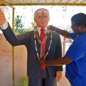 This Trump superfan worships 6-ft statue of US prez