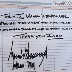 In visitors' book, Trump calls Taj 'awe-inspiring'