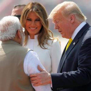 Bear hugs, charkha moment & Taj Mahal: Day 1 for Trump