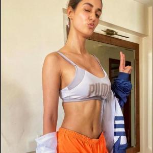 Too cute! Disha, Sonnalli work out with pets
