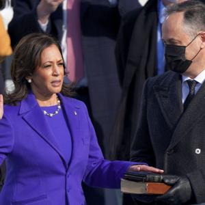 Kamala Harris sworn in as America's first woman VP
