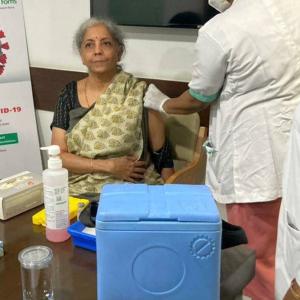 PIX: Nirmala, Kejriwal take COVID-19 vaccine