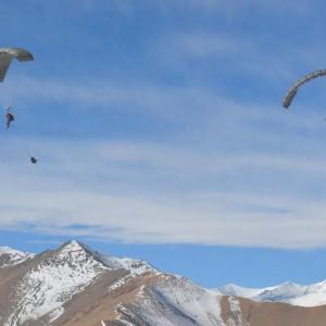 PIX: Army's airborne exercise in eastern Ladakh