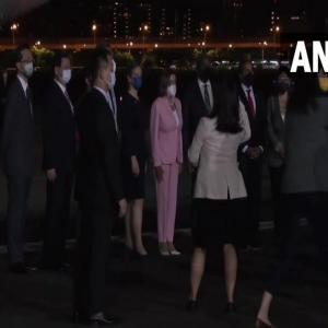 Nancy Pelosi lands in Taiwan, looks China in the eye