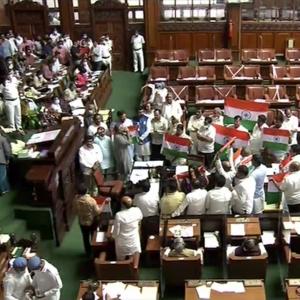 Bedlam in Karnataka assembly over 'insult to flag'