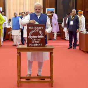 Murmu vs Sinha: Modi, Manmohan cast vote in Prez poll