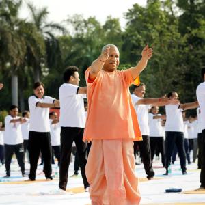 PIX: When Yogi and other ministers did yoga
