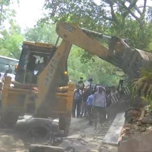 Day after, bulldozers in Delhi's New Friends Colony