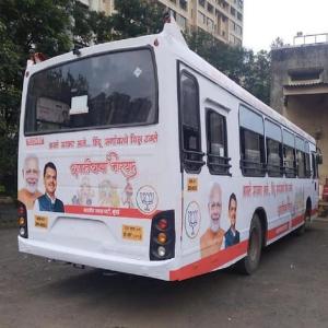 Commuters Complain About BJP Ads On Mumbai Buses