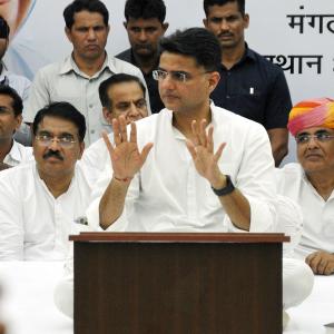 Cong interacts with Rajasthan MLAs, Pilot keeps away