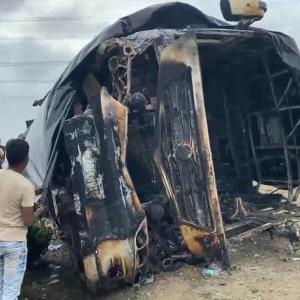 How Maharashtra bus caught fire killing 25