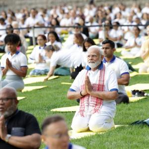 Yoga free from copyright': Modi at Yoga event at UN - Rediff.com