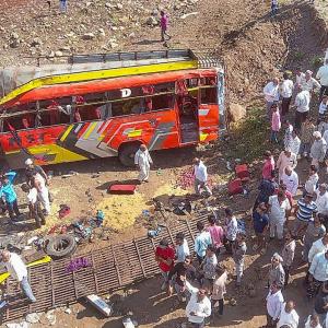 24 killed, over 40 injured as bus falls from bridge in MP