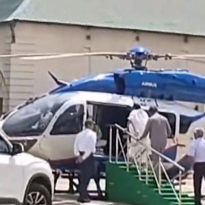 Mamata loses balance, falls while boarding helicopter