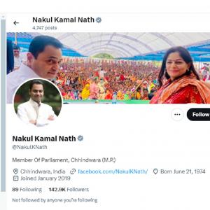 Kamal Nath's MP son drops Cong from X bio