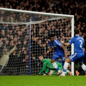 EPL: Eto'o hat-trick all but ends United title hopes