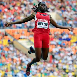 Reese wins record third long jump crown at worlds