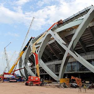 Work halted on World Cup arena after labourer's death