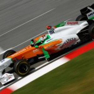 Sutil and Bianchi in Force India test