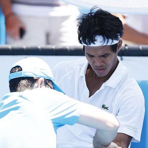 PIX: Drama unfolds as Somdev goes down fighting at Oz Open