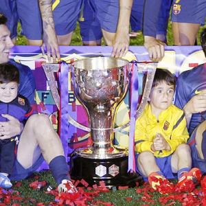 Barca babies revel as daddies lift La Liga trophy!