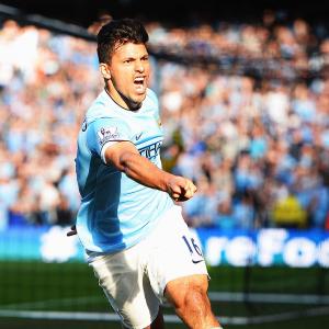 EPL: Aguero paints Manchester blue after crushing United in derby tie