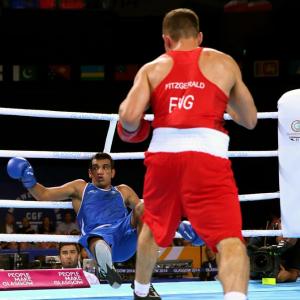 CWG PHOTOS: Vijender settles for silver as Indian boxers fail to win gold