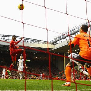 EPL PHOTOS: Super Sturridge keeps Liverpool in title hunt; Toons bt Villa