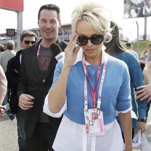 Pamela Anderson, Keanu Reeves make star appearance at US GP