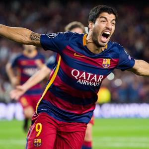 Champions League PIX: Sergi, Suarez rescue Barca; Bayern thrash Dinamo