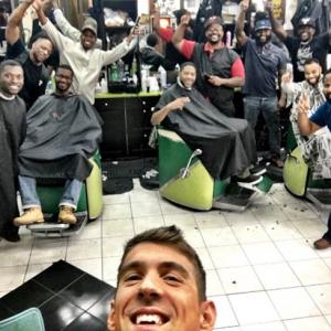 Phelps's selfie puts Atlanta barbershop on world map