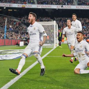 El Clasico PIX: Ramos strikes late equaliser as Real Madrid hold Barca