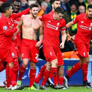 EPL PIX: Liverpool sink Norwich; Leicester fairytale continues