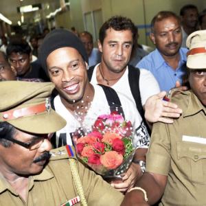 Brazil football legend Ronaldinho arrives in India for Premier Futsal