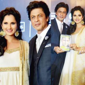 Fan and friend, SRK compliments Sania's determination at book launch